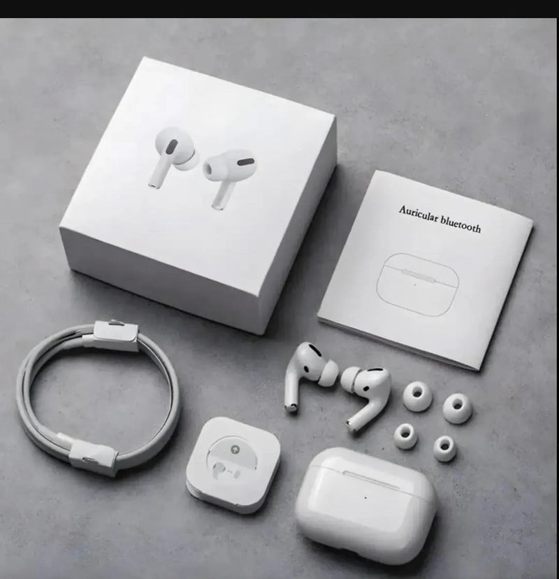 White Bluetooth Earbuds with Noise Cancellation & Charging Case