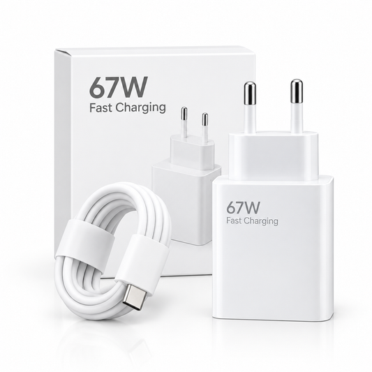 67W Fast Charging Adapter with USB-C Cable – High-Speed Power Charger