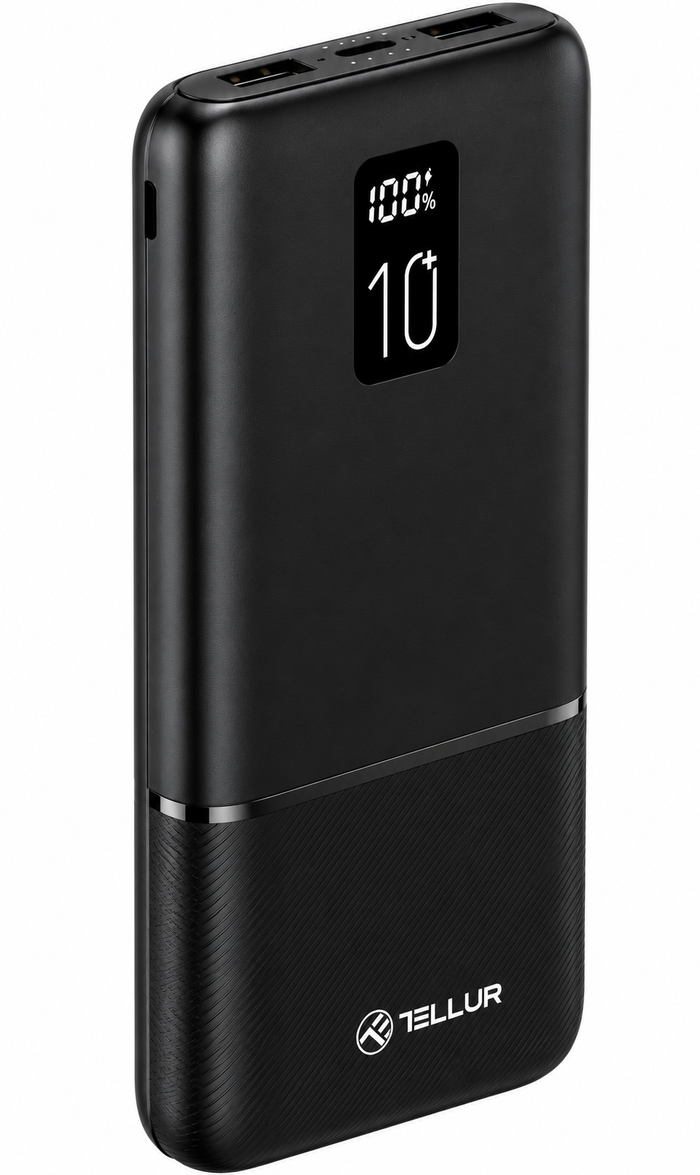 TELLUR Boost Pro 10000mAh Power Bank – 20W PD Fast Charging, QC 3.0 & Digital Display