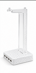 Acrylic Headphone Stand with 4 USB Ports, Desk Gaming Headset Holder