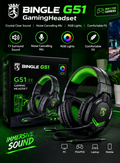 G51 Gaming Headset with Mic, 7.1 Surround Sound RGB Over-Ear Headphones for PC & PS4